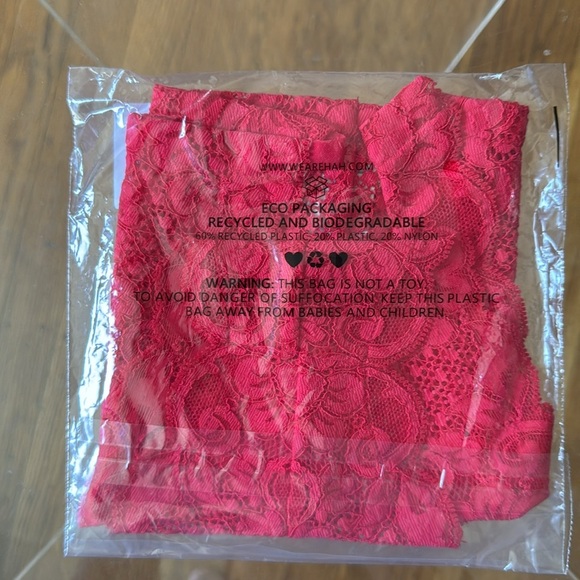 NWT $60 SET OF 2 HAH Chase Me Down Lace Panties Siren Red Romantic Coquet MEDIUM - Picture 5 of 5